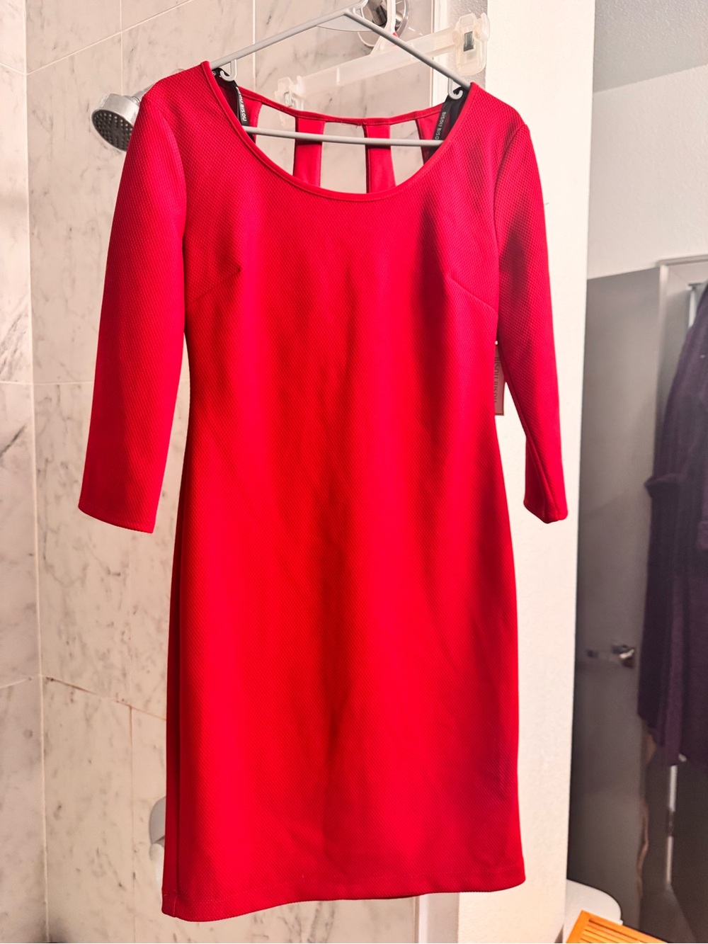 Bisou Bisou Bright Red Scoop-Neck Midi Dress